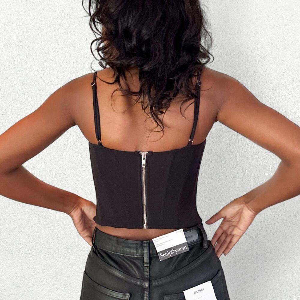 White Fox Boutique "Living It Large" Corset Bustier Tank Top in Black - Picture 8 of 8